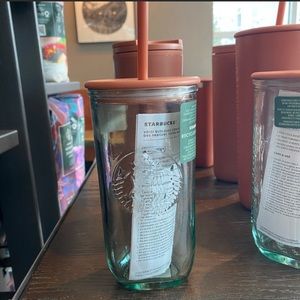 NEW Starbucks 2024 Terracotta Brown Orange Triangle Recycled Glass Tumbler